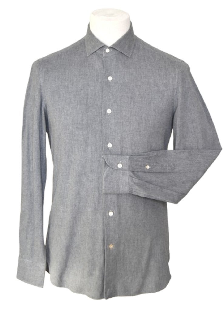 Boglioli soft cotton overhemd, shirt, grijs, Mt. 40 / M, Kleding | Heren, Overhemden, Verzenden, Boglioli, Halswijdte 39/40 (M)