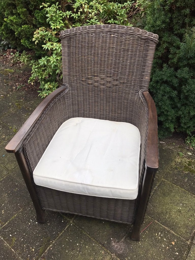 Rotan fauteuil, Huis en Inrichting, Ophalen, Gebruikt, Minder dan 75 cm, Stof