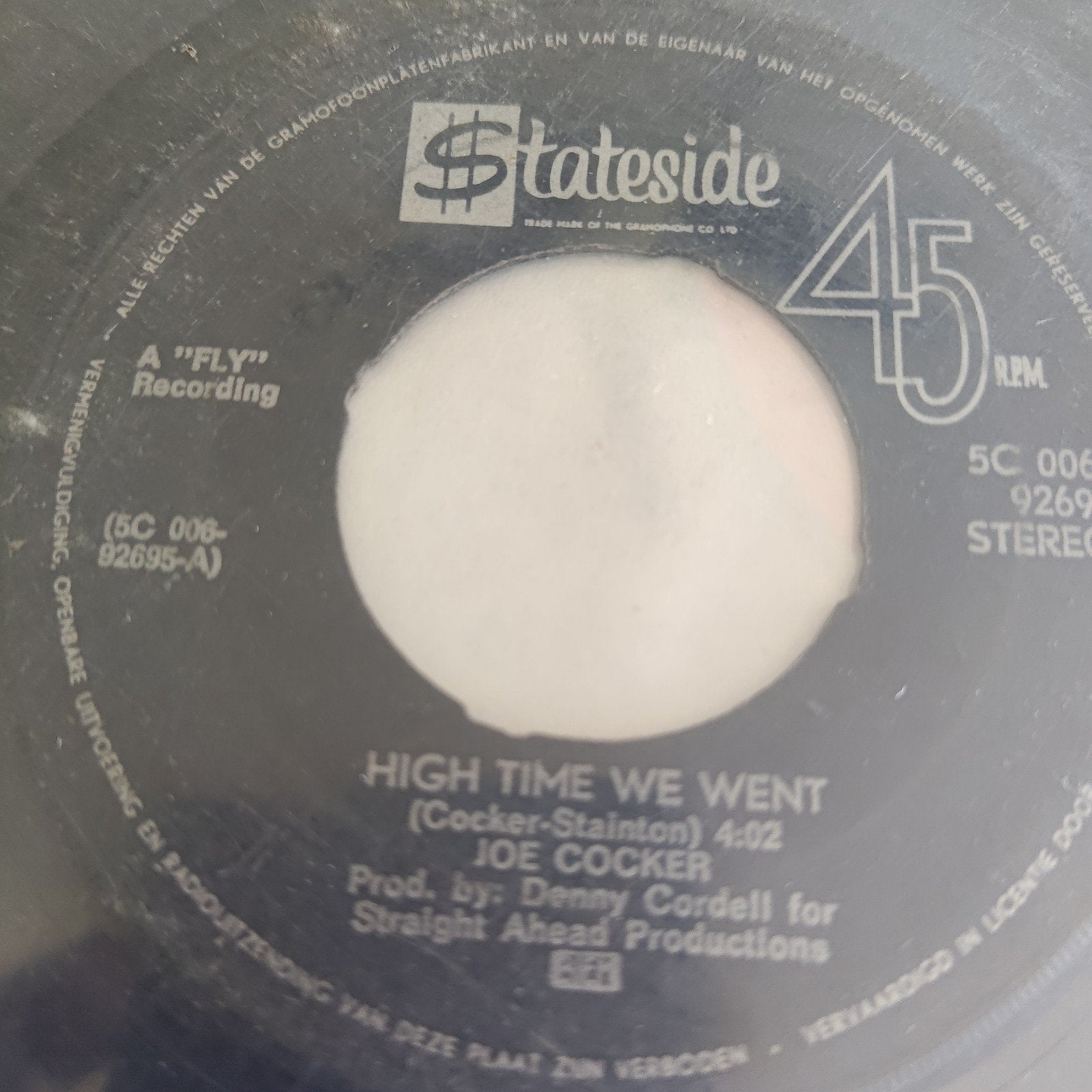 Joe Cocker - High Time We Went (Vinyl Single), Cd's en Dvd's, Vinyl Singles, Gebruikt, 7 inch, Ophalen of Verzenden, EP