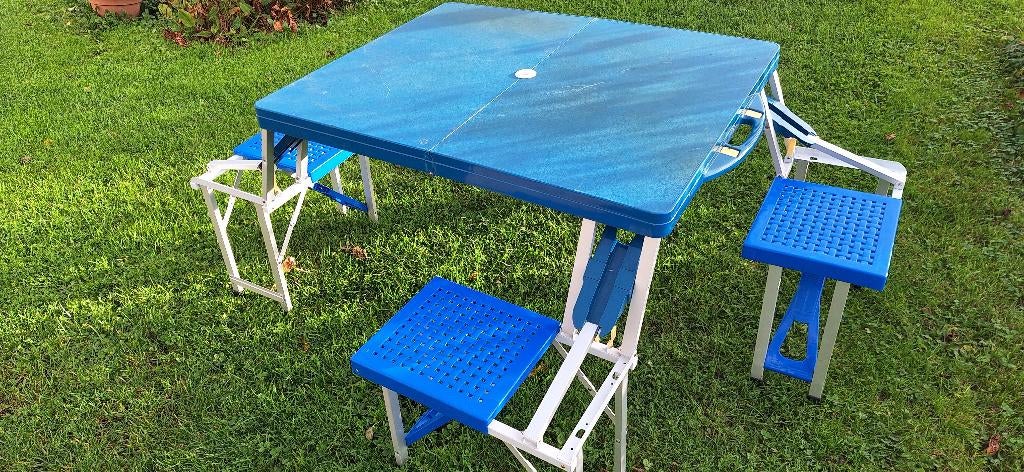 picknicktafel, Tuin en Terras, Picknicktafels, Ophalen, Overige materialen, Gebruikt, Vierkant