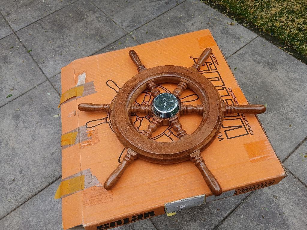 Scheeps stuurwiel 2x Hout en 1x RVS, Watersport en Boten, Ophalen of Verzenden, Gebruikt, Motor en Techniek, Zeilboot of Motorboot