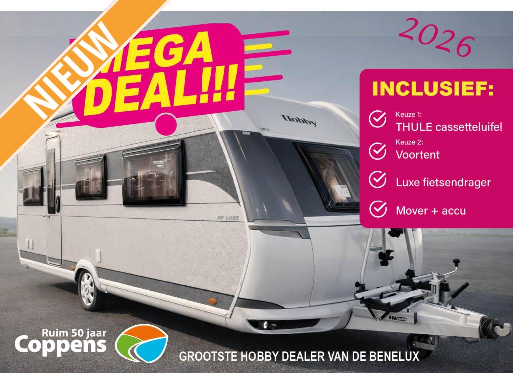 Hobby 540 KMFe De Luxe MEGA SALE! +THULE LUIFEL + MOVER, Schokbreker, Hobby, Bedrijf, Treinzit
