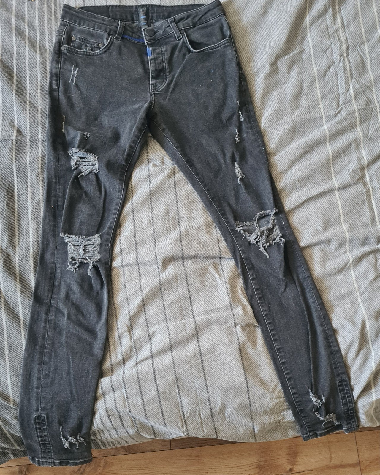 AB Jeans Limited Edition - Zwarte Distressed Jeans, Zwart, W32 (confectie 46) of kleiner, Ophalen of Verzenden, Gedragen