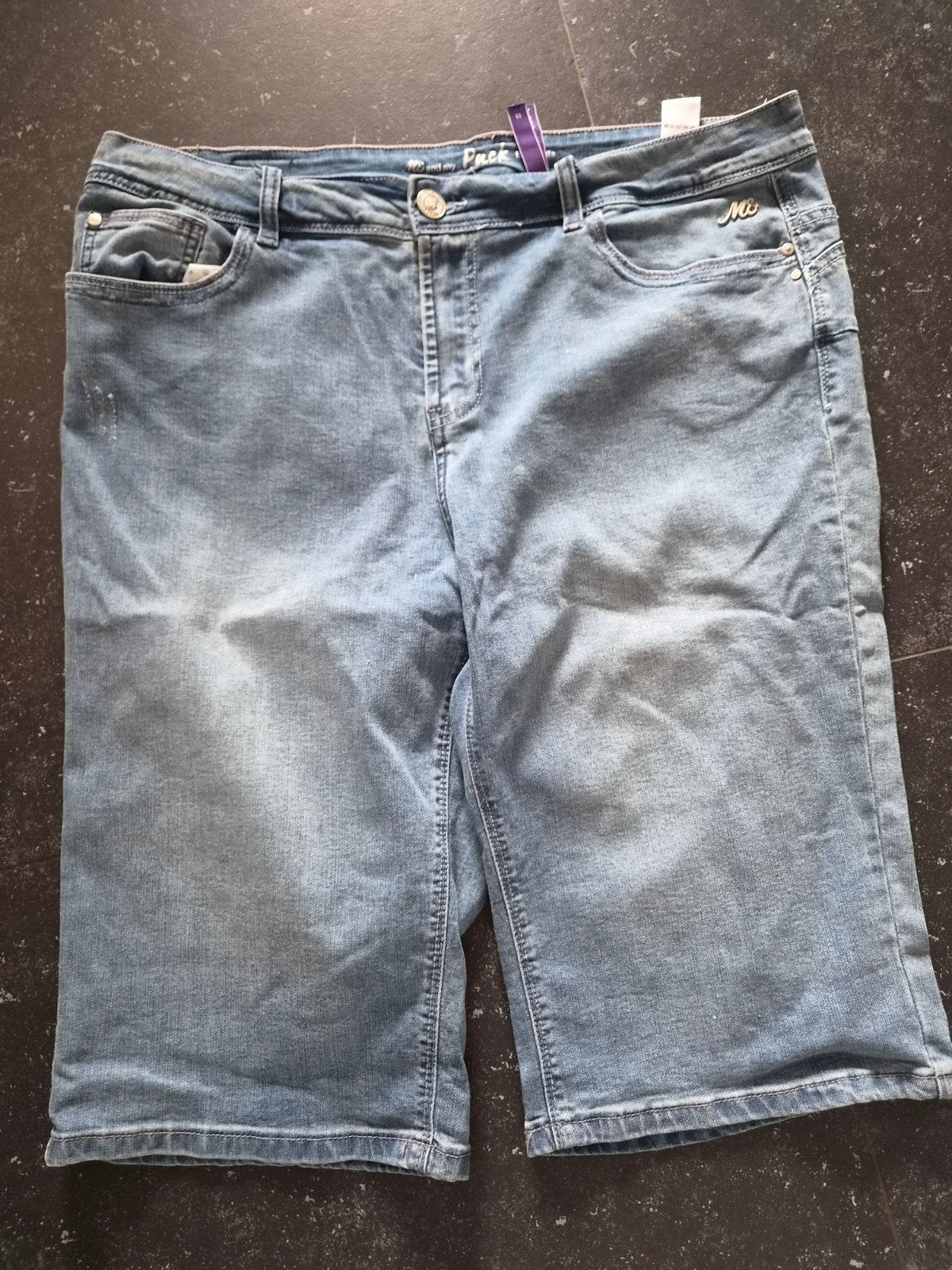 Spijkerbermuda, Kort, Blauw, Maat 42/44 (L), Ophalen of Verzenden