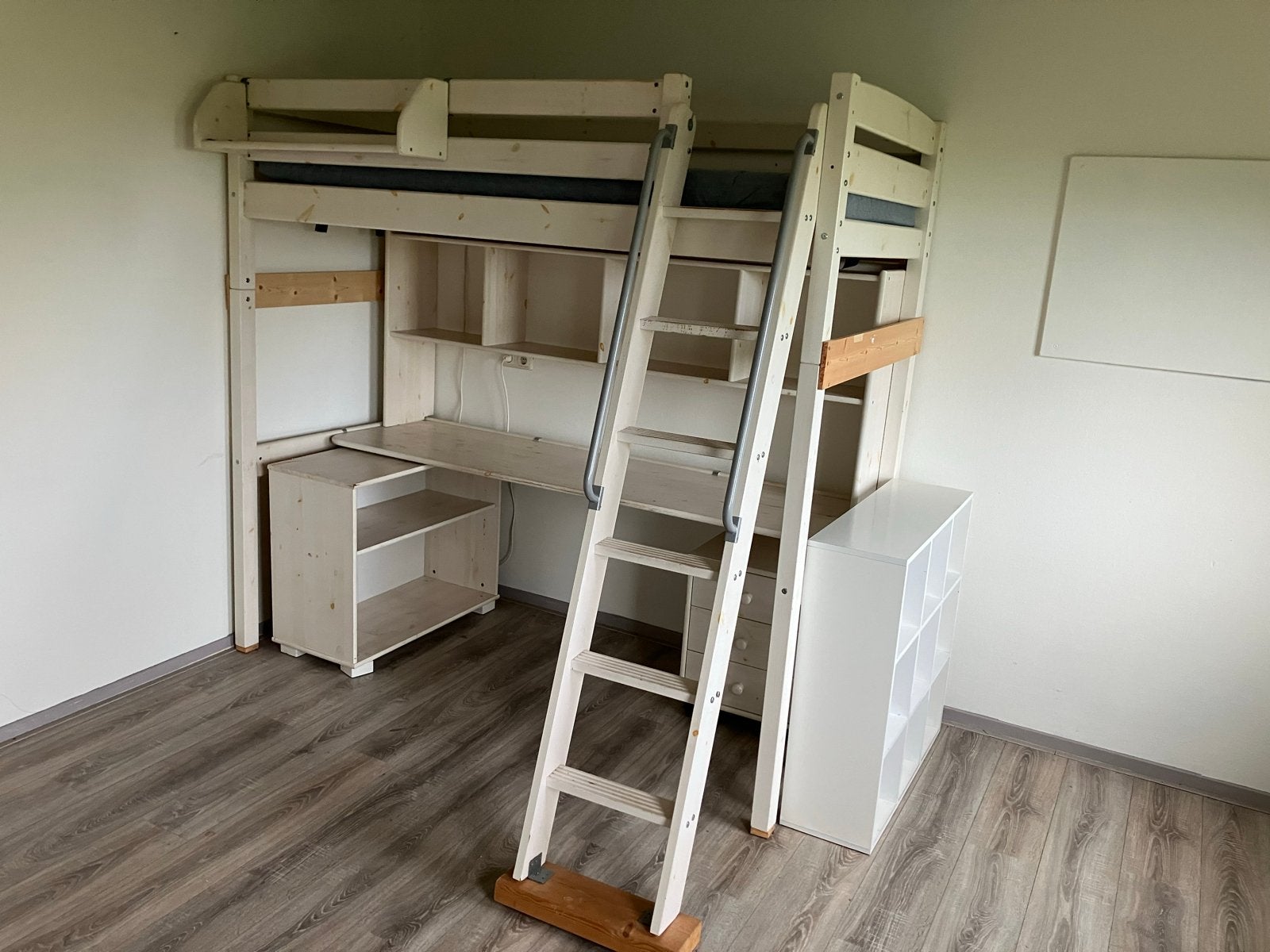 Hoogslaper met bureau en opbergruimte, Ophalen, Gebruikt, Eenpersoons, 200 cm