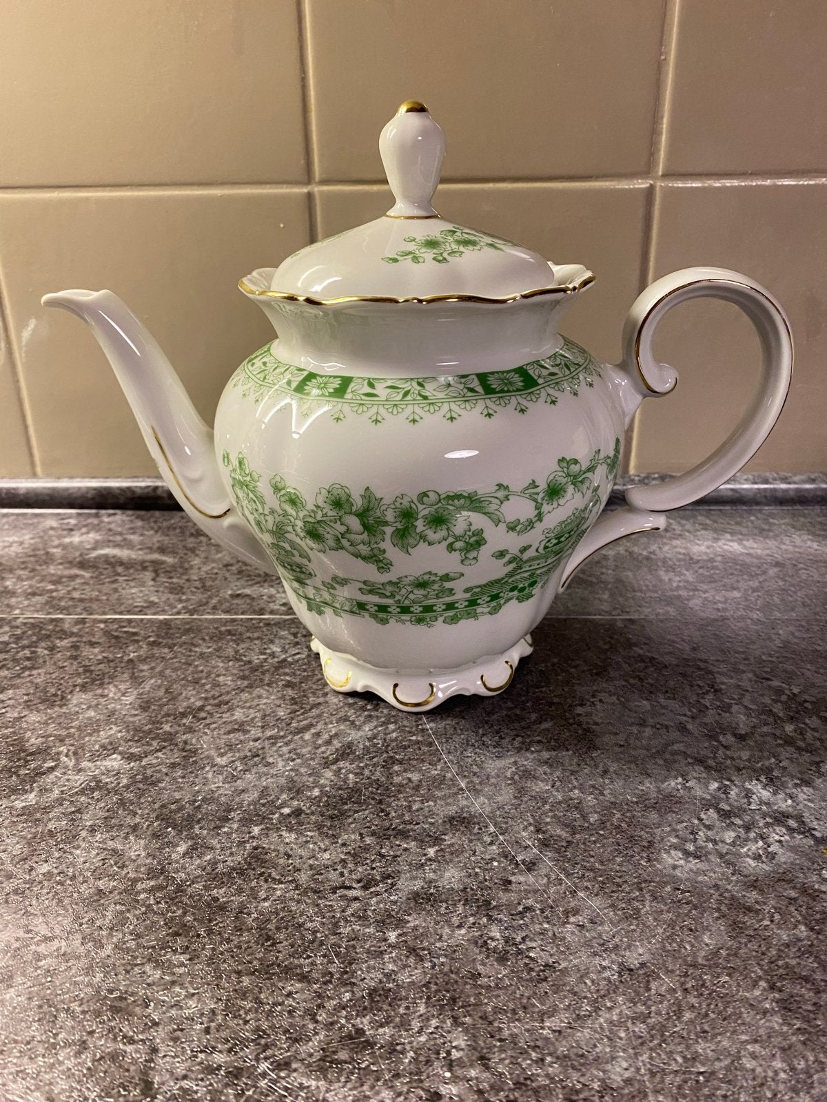 Theepot van Seltmann Weiden & Bavaria, Theresia, groen decor, Ophalen of Verzenden