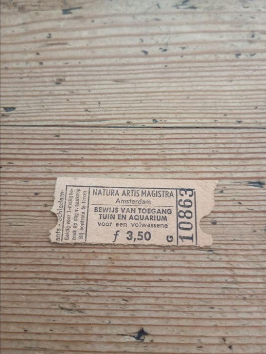 Vintage Natura Artis Magistra Toegangs bewijs gulden 3,50, Ophalen of Verzenden, Gebruikt, Gebruiksvoorwerp