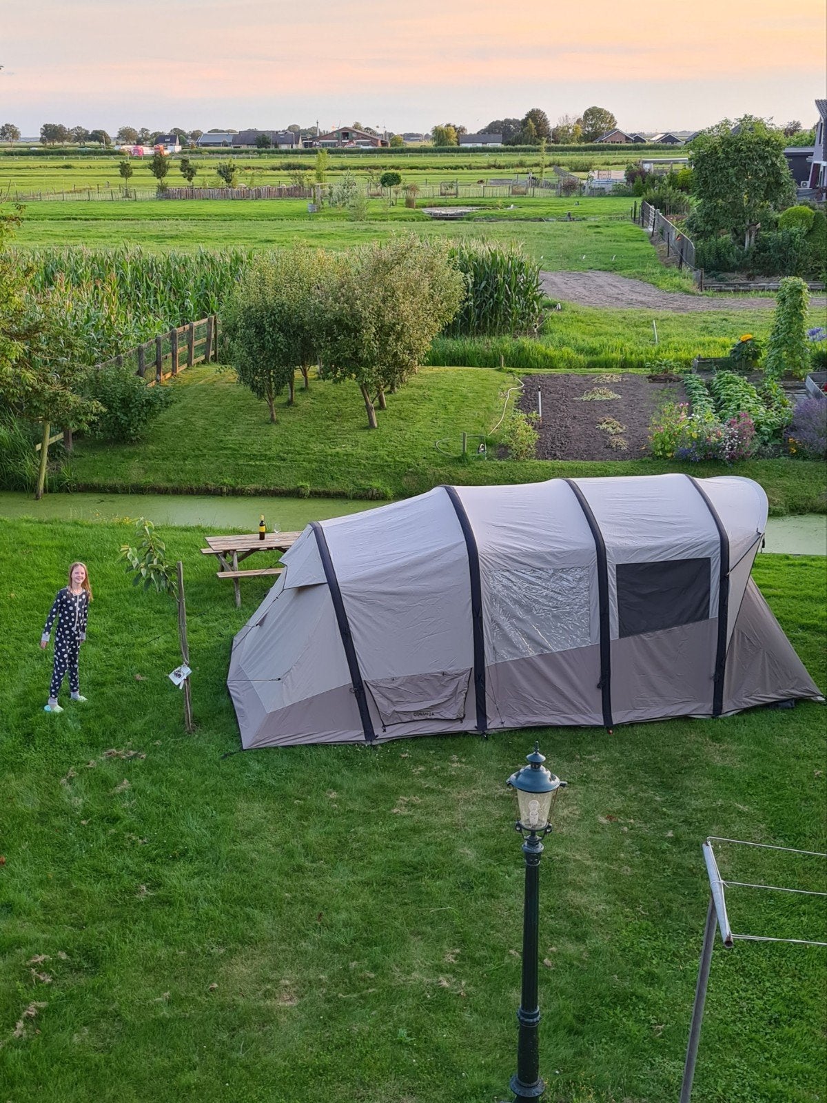 Airseconds 6.3 Polykatoen Opblaasbare Tent met Grondzeil, Caravans en Kamperen, Tenten, Ophalen, Zo goed als nieuw, Tot en met 6