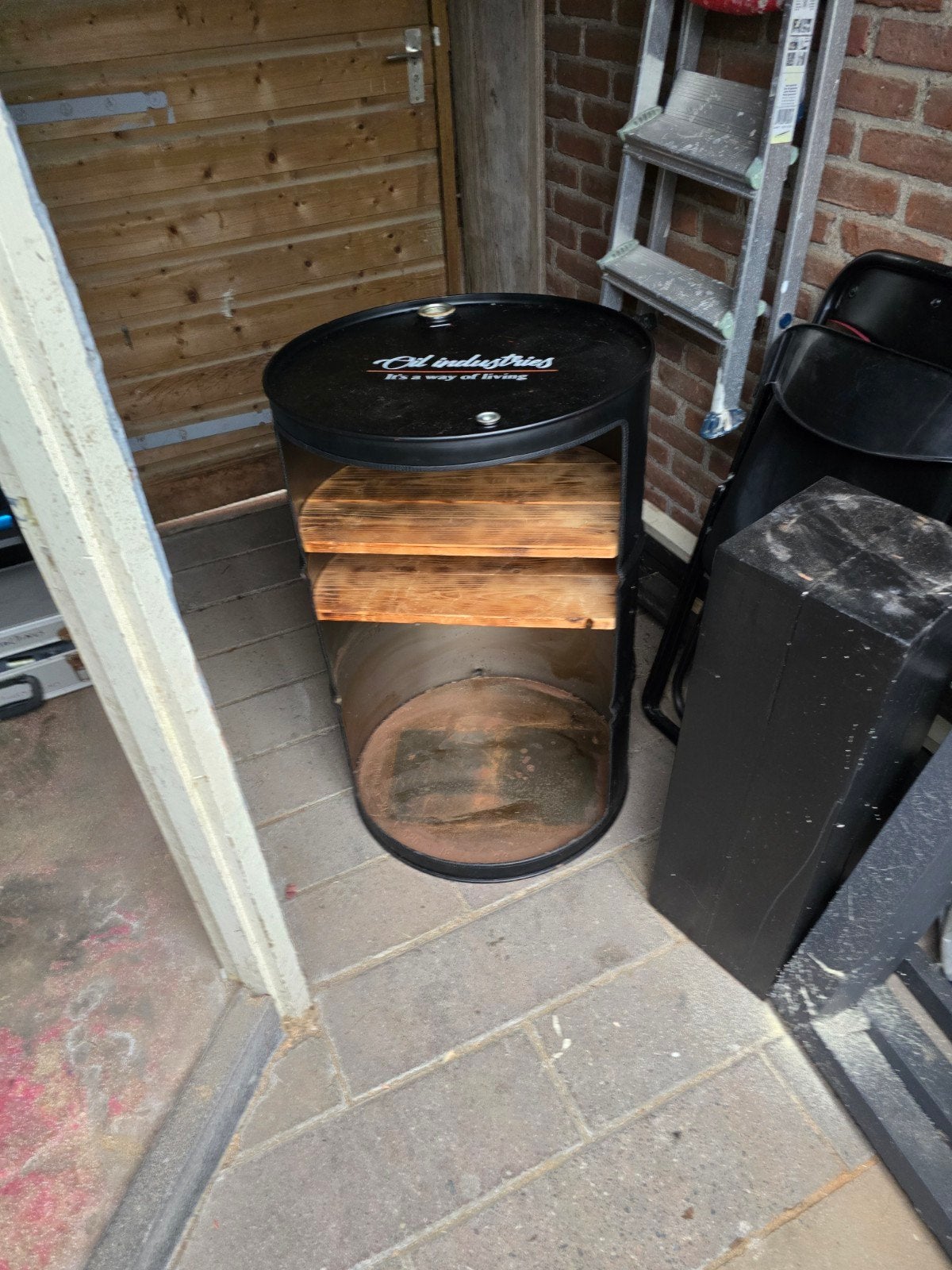 olievat kast, Ophalen, Rond, Hout, Minder dan 30 cm