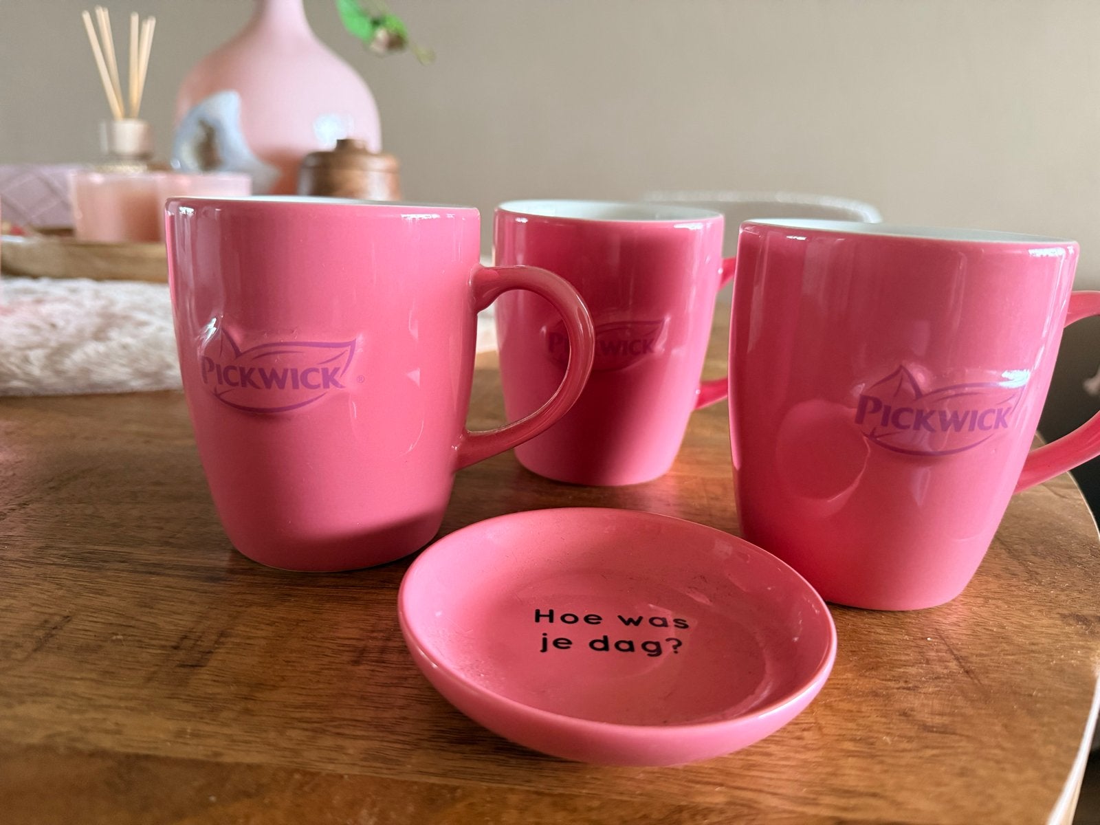 3 nieuwe Pickwick theemokken met theezakhouder, Ophalen, Overige typen, Nieuw, Roze