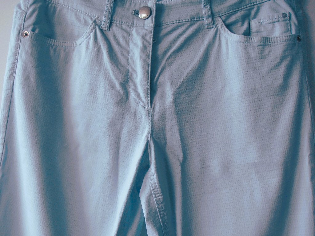 MarcCain - prachtige lichtblauwe zomer broek - 40 (N4), Maat 38/40 (M), Zo goed als nieuw, Lang, Marccain