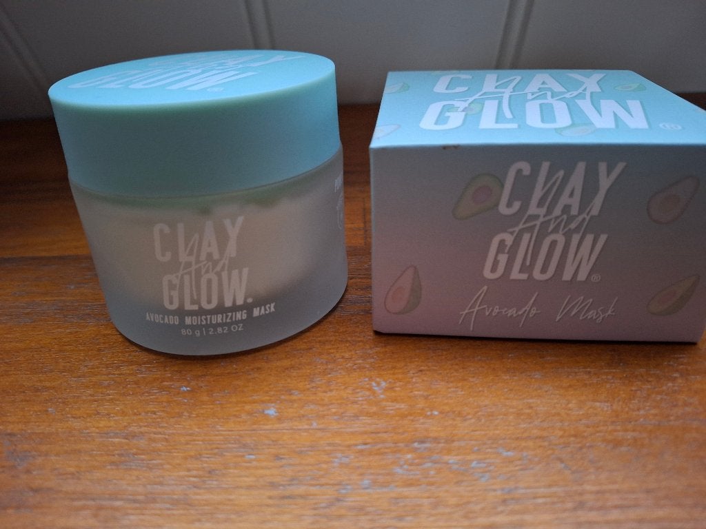 Clay and Glow Avocado Moisturizing Masker, Ophalen of Verzenden, Zo goed als nieuw, Gehele gezicht, Verzorging