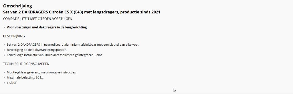 Originele dakdragers, Ophalen, Gebruikt, Citroën