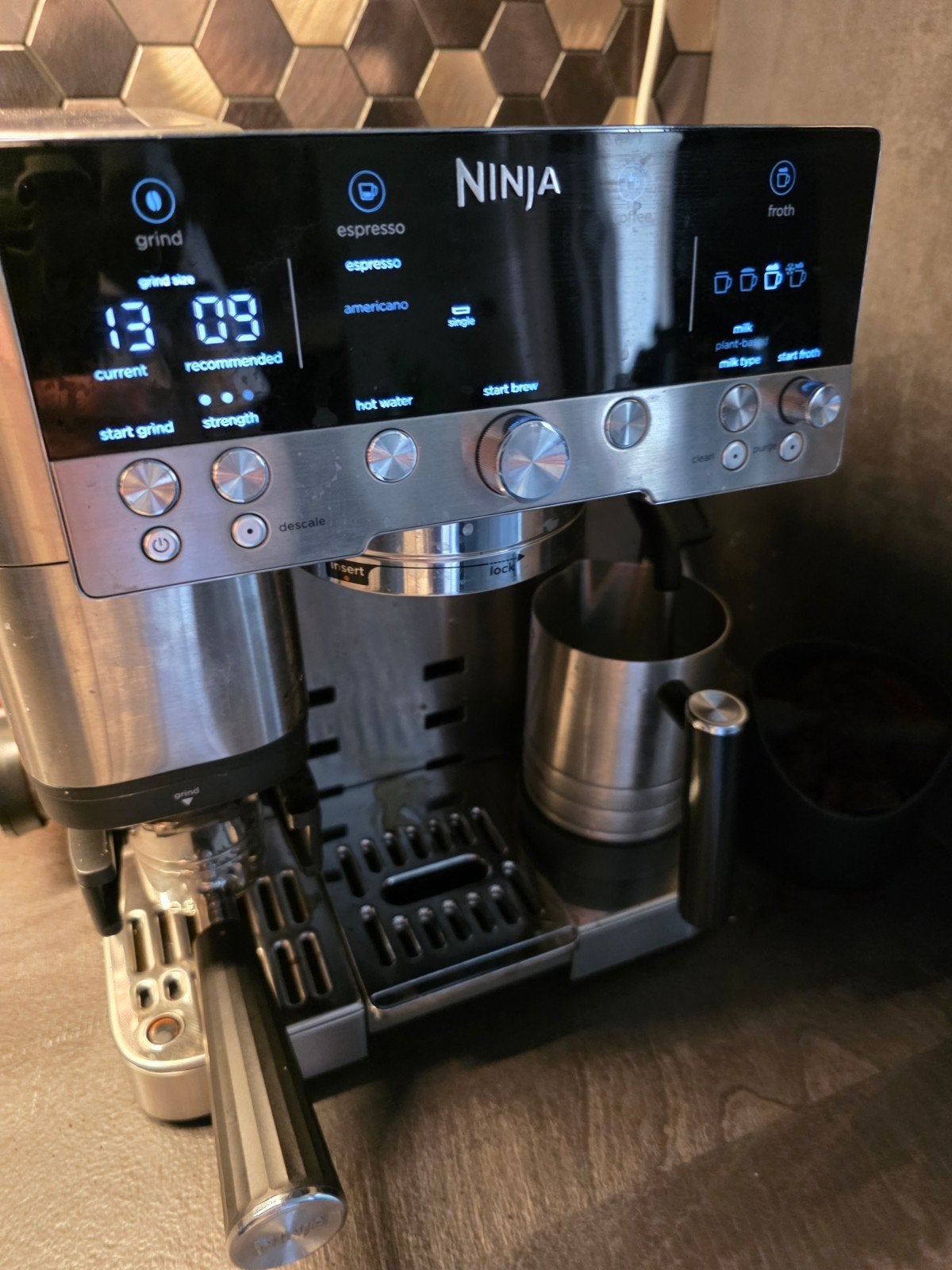 te koop ninja Luxe koffie machine, Ophalen, Zo goed als nieuw, Espresso apparaat, Afneembaar waterreservoir