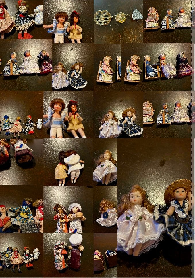 Bijzondere antieke sets poppetjes voor poppenhuizen, Verzamelen, Ophalen of Verzenden, Gebruikt, Poppenhuis