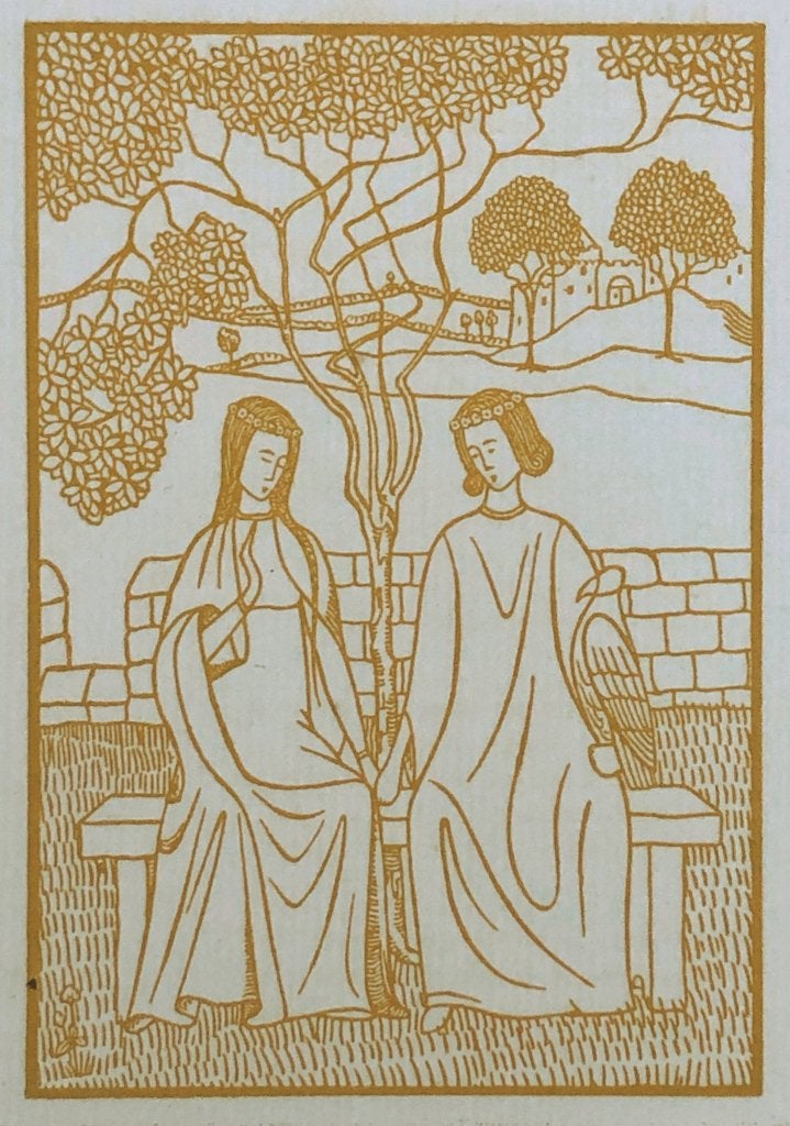 P. H. van Moerkerken (1877–1951) Houtsnede 'Paar' ~1900, Ophalen of Verzenden
