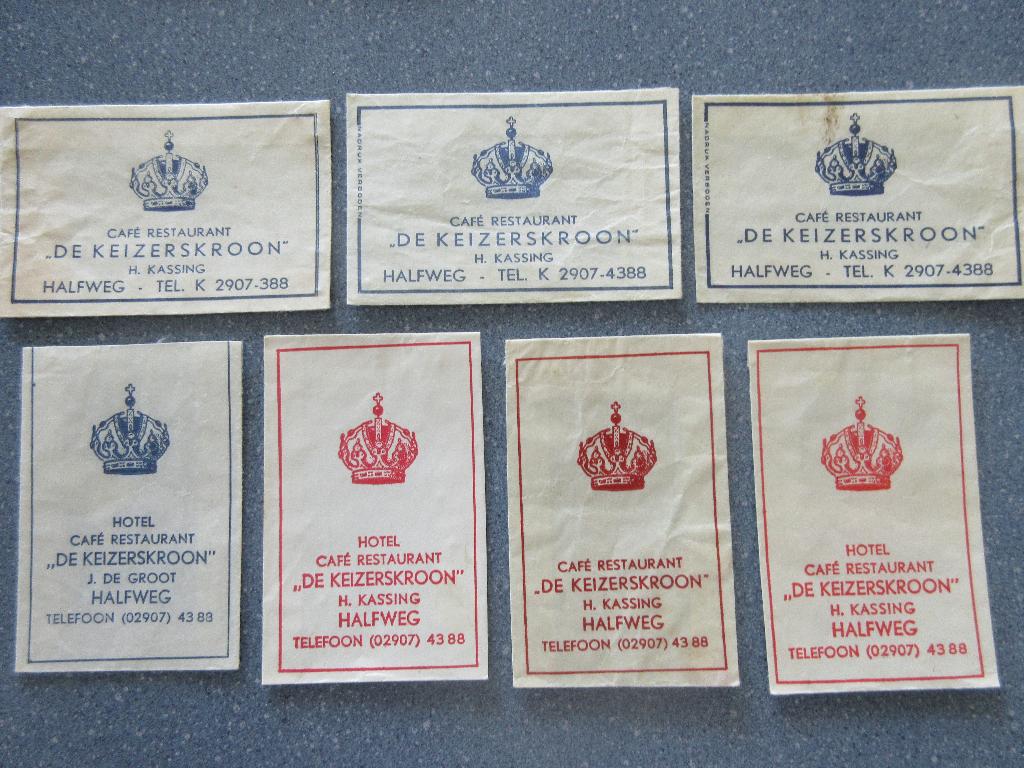 7 x Halfweg, café-rest. De Keizerskroon, Verzamelen, Verzenden, Nederland