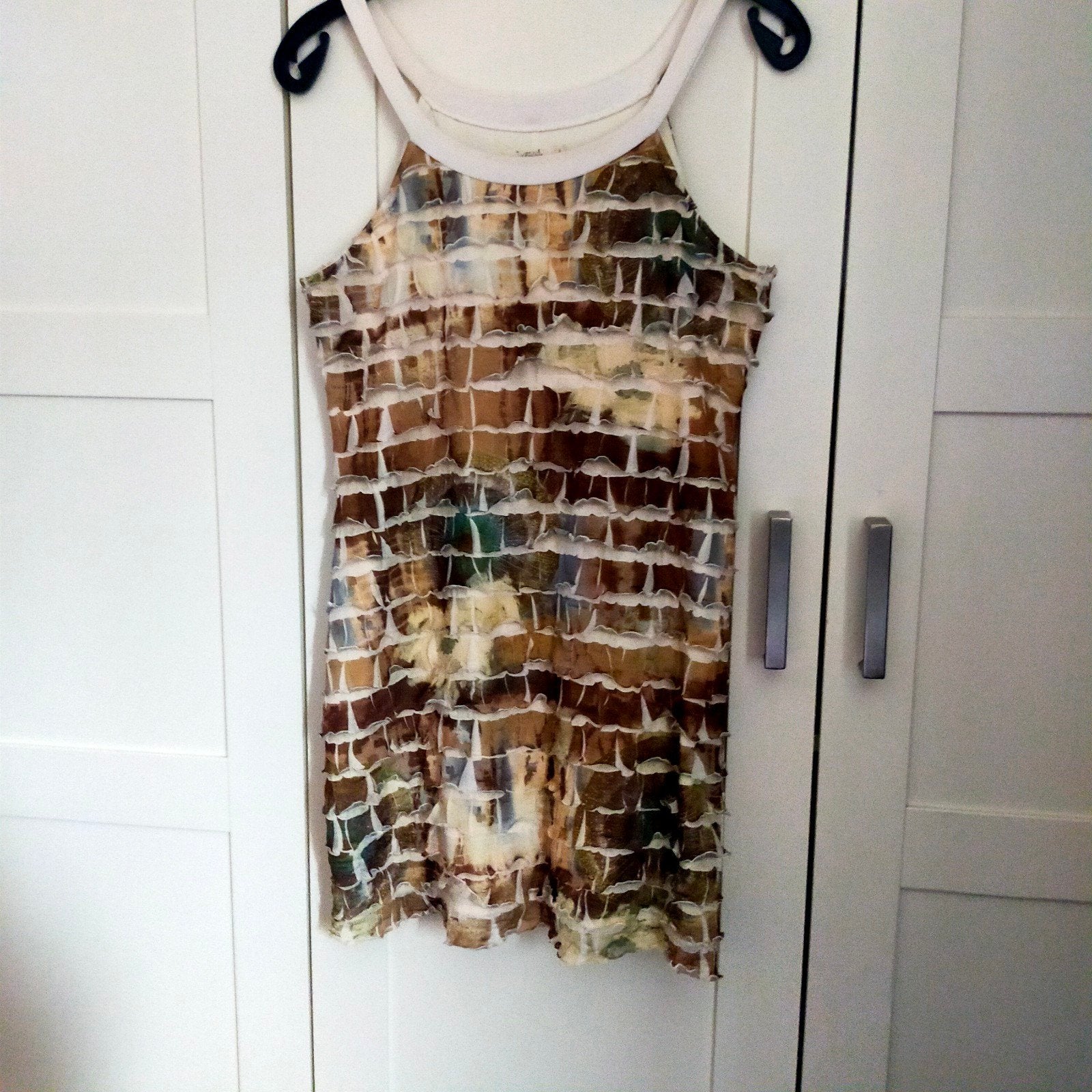 Lavand jurk met unieke textuur en print, Kleding | Dames, Jurken, Lavand, Meerkleurig, Maat 42/44 (L), Ophalen of Verzenden