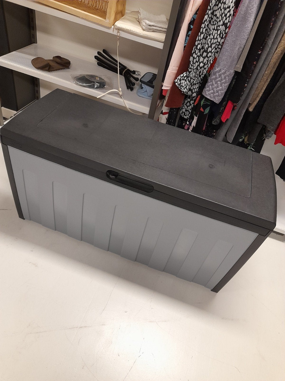 Kunststof opbergbox - Grijs/Antraciet, Tuin en Terras, Ophalen, Gebruikt, Kunststof, Overige typen