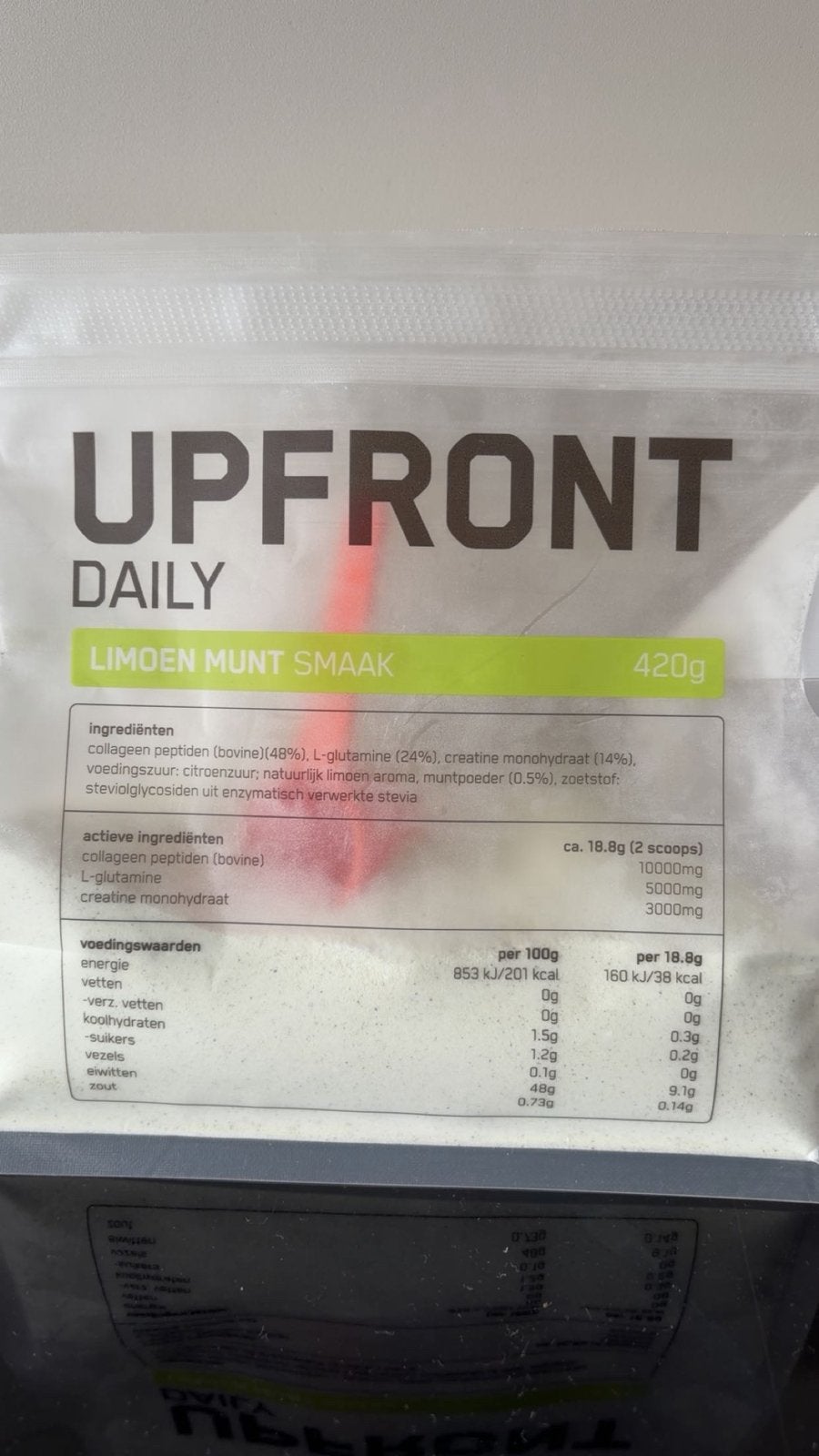 UPFRONT DAILY Collageen Peptiden Limoen Munt Smaak 420g, Sport en Fitness, Gezondheidsproducten en Wellness, Ophalen of Verzenden