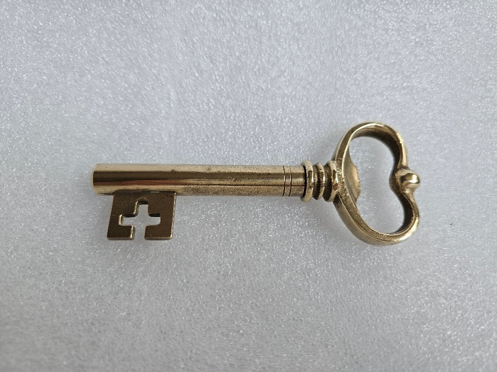 Vintage messing baardsleutel kurkentrekker , flesopener., Overige typen, Goud, Ophalen of Verzenden, Zo goed als nieuw