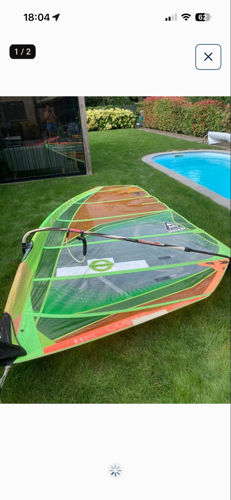 Gaastra Cosmic 8.5m² windsurfzeil met veel power, Ophalen, Gebruikt, Gaastra, 8 m² of meer