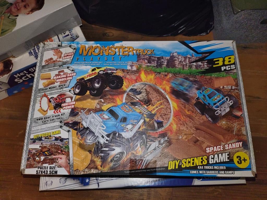 Monster Truck Playset - 38-delige set met zand en trucks, Ophalen of Verzenden, Nieuw