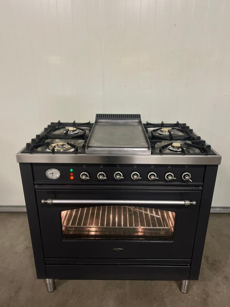Luxe Boretti fornuis Antraciet - 90 cm, Witgoed en Apparatuur, Fornuizen, Ophalen of Verzenden