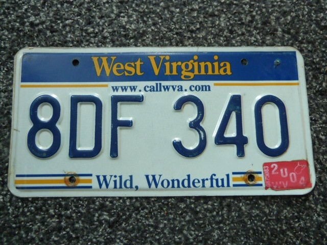 Kentekenplaat licenseplate West Virginia 2004 USA, Verzenden, Gebruikt, Auto's