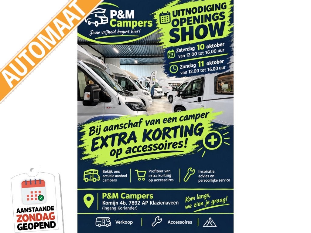 Elnagh T-Loft 531 Automaat | lage bedden |openingsaanbieding, Caravans en Kamperen, Automaat, Ringverwarming, Fiat, Elnagh