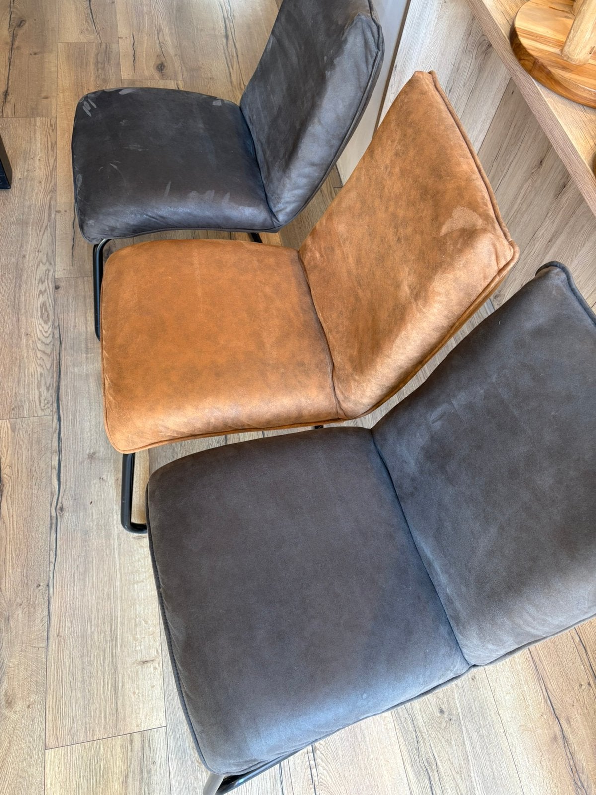 Eetkamer stoelen 3x  !!zie beschrijving!!, Ophalen, Gebruikt, Grijs, Drie