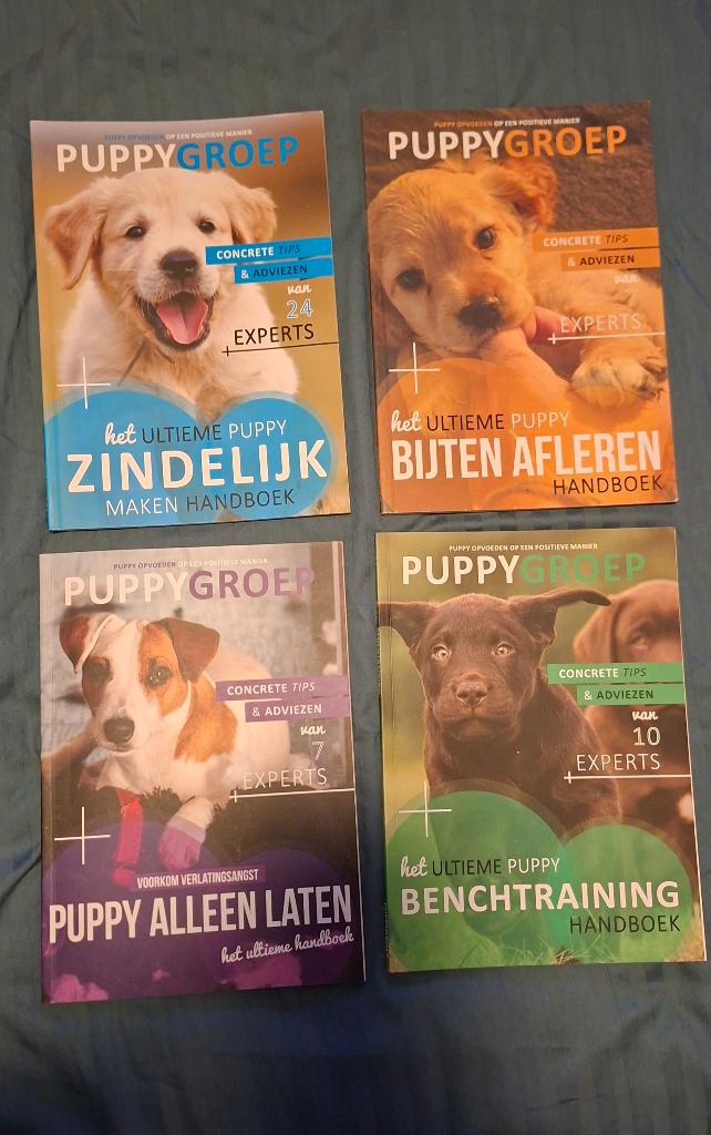Puppygroep 4 boeken: zindelijk, benchtraining, bijten,alleen, Verzenden, Gelezen, Honden, Puppygroep