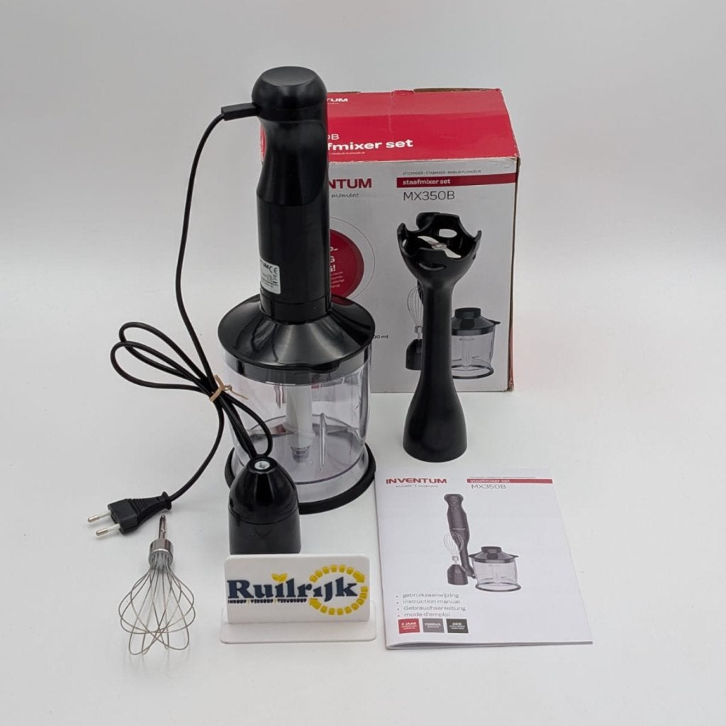 Inventum MX350B Staafmixer keukenmachine set - Nieuw, Inventum, Nieuw, Info@inventum.eu, Inventum Huishoudelijke Apparaten B.V., Edisonweg 8, 4207 HE Gorinchem, Nederland