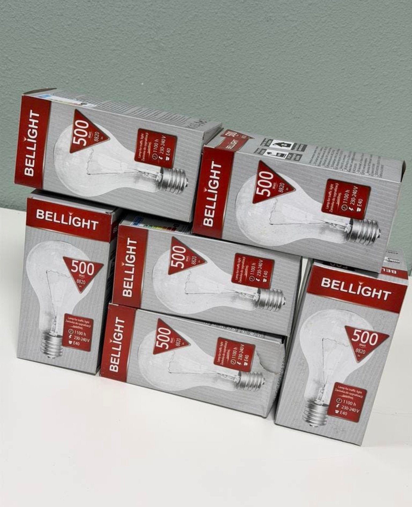 6x Bellight 500W Verkeerslichtlamp E40 230V Nieuw 500 watt !, Gloeilamp, 60 watt of meer, Nieuw, Ophalen of Verzenden
