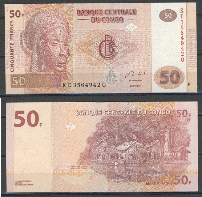 Afrika Congo 50 F Cinquante Francs 2013 Biljet c-105 jdu, Postzegels en Munten, Bankbiljetten | Afrika, Ophalen of Verzenden, Overige landen