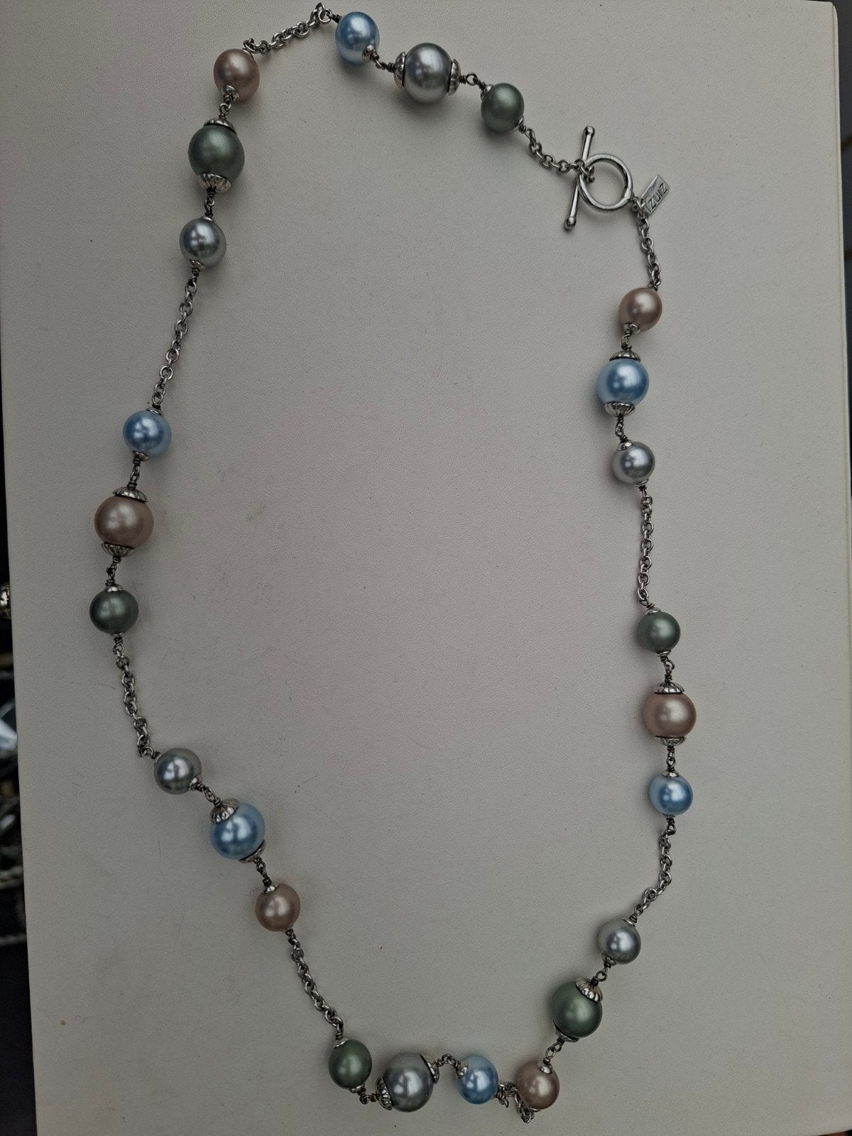 Zinzi pastel kleurige zilveren ketting, Ophalen, Zo goed als nieuw, Zilver, Zilver