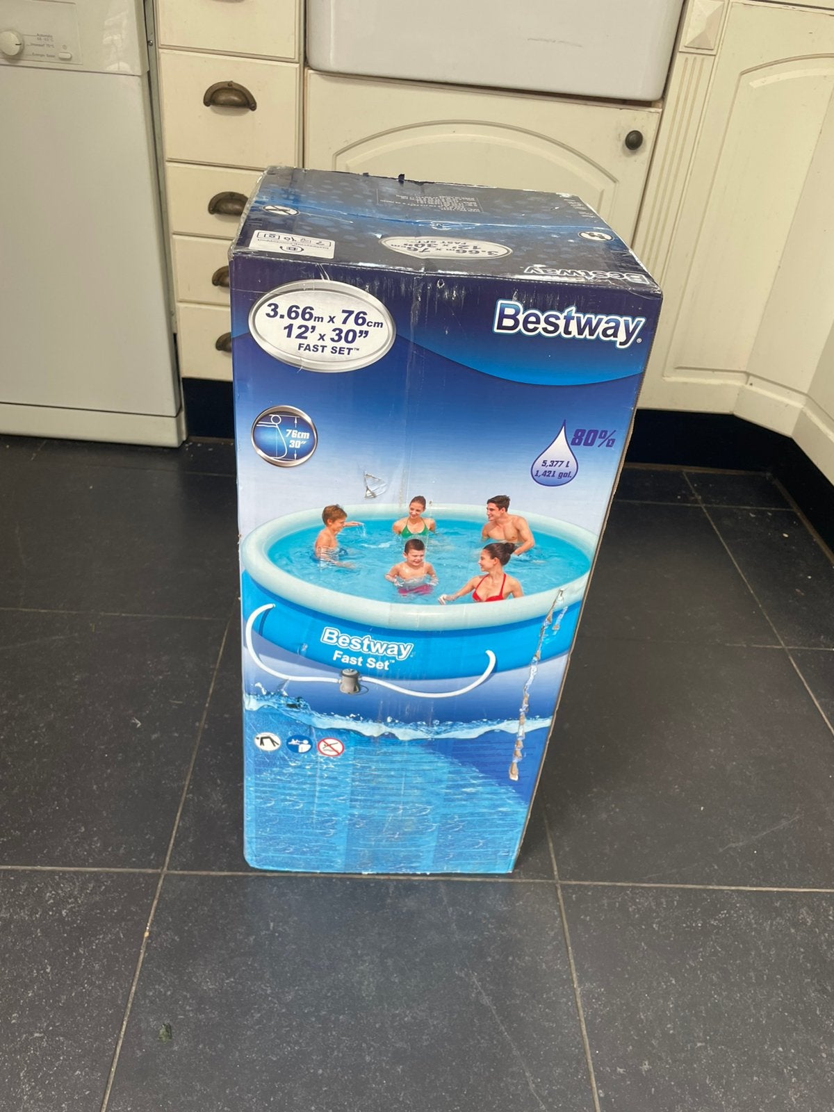 Bestway Fast Set Opzetzwembad 3.66m x 76cm, Tuin en Terras, Zwembaden, Minder dan 80 cm, Opblaaszwembad, Rond, Ophalen of Verzenden