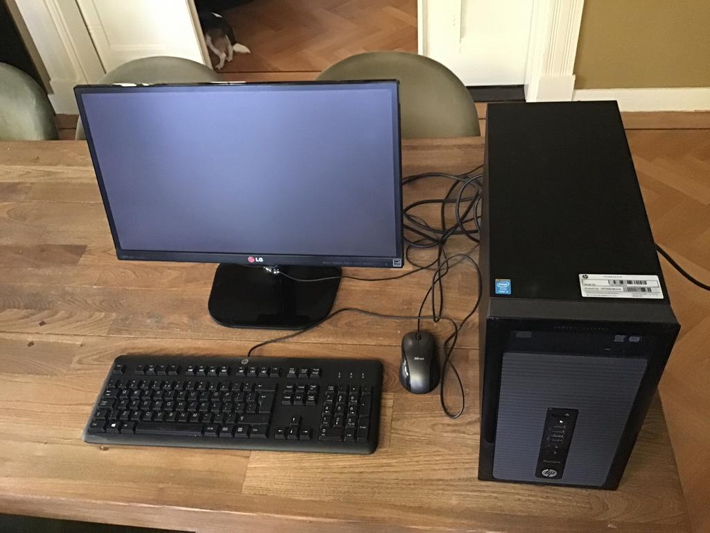 HP Desktop pc Windows 11 incl. monitor,muis,toetsenbord, Ophalen, Gebruikt, HDD, Met monitor