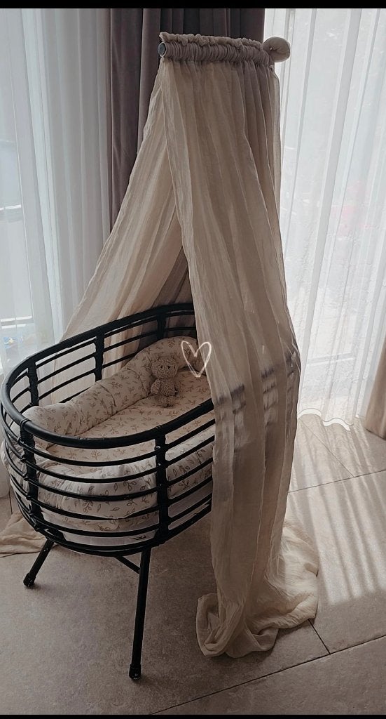 Wieg rotan, Kinderen en Baby's, Kinderkamer | Bedden, Ophalen, Gebruikt, Minder dan 140 cm, Minder dan 70 cm