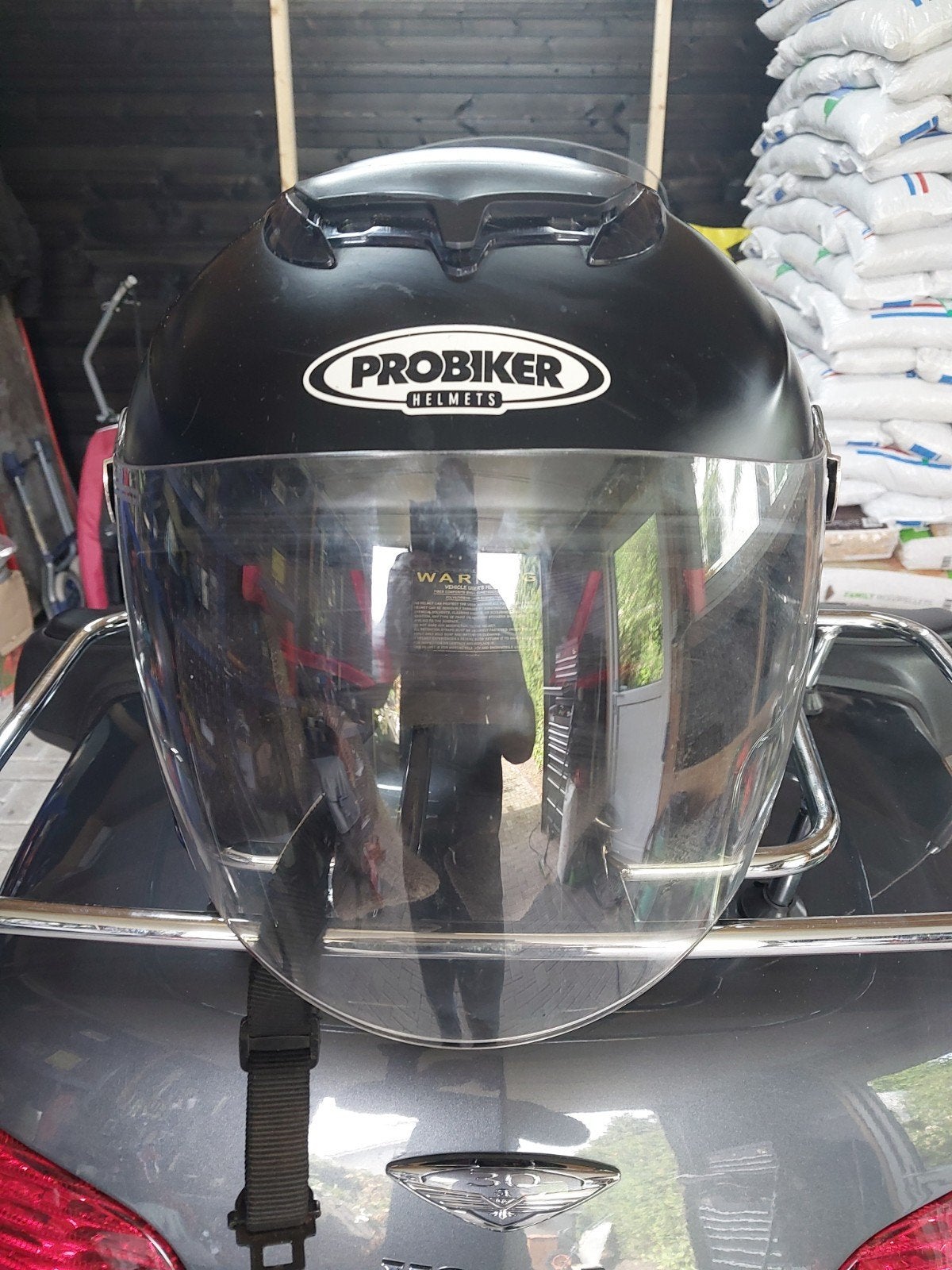 Probiker Jethelm met zonnevizier - Maat M, M, Jethelm, Tweedehands, Ophalen