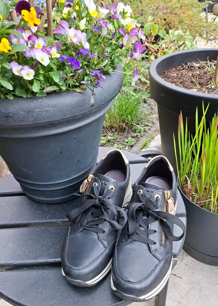 Nieuw:Prachtige zwart leren REMONTE sneakers maat 39, Ophalen of Verzenden, Nieuw, Zwart, Sneakers of Gympen