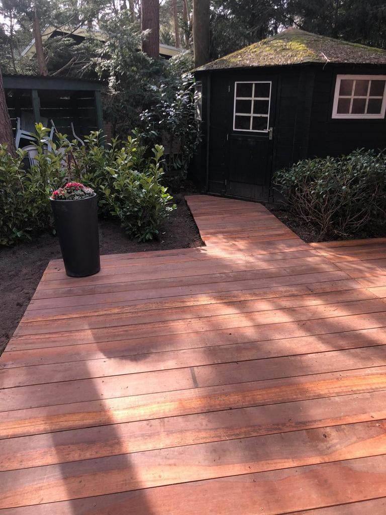 Azobe  planken  palen terras vlonder  beschoeiing, Tuin en Terras, Terrasdelen en Vlonders, Ophalen of Verzenden, Nieuw, Hout