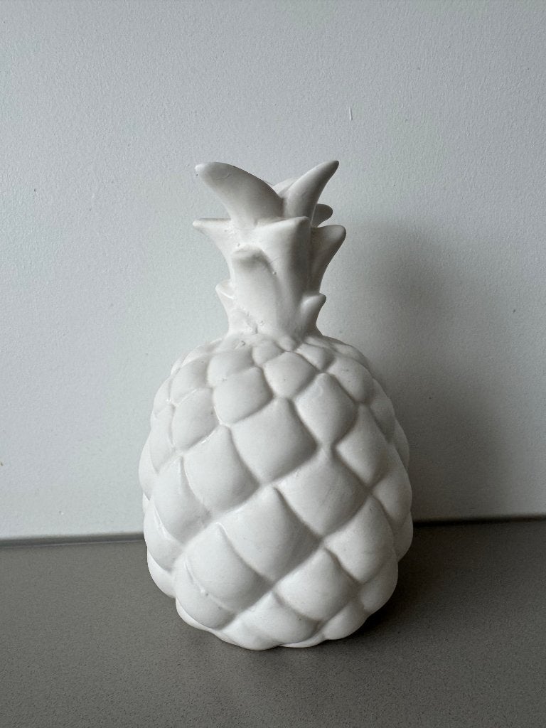Ananas van keramiek, 18,5cm, Ophalen of Verzenden, Zo goed als nieuw, Modern, Wit