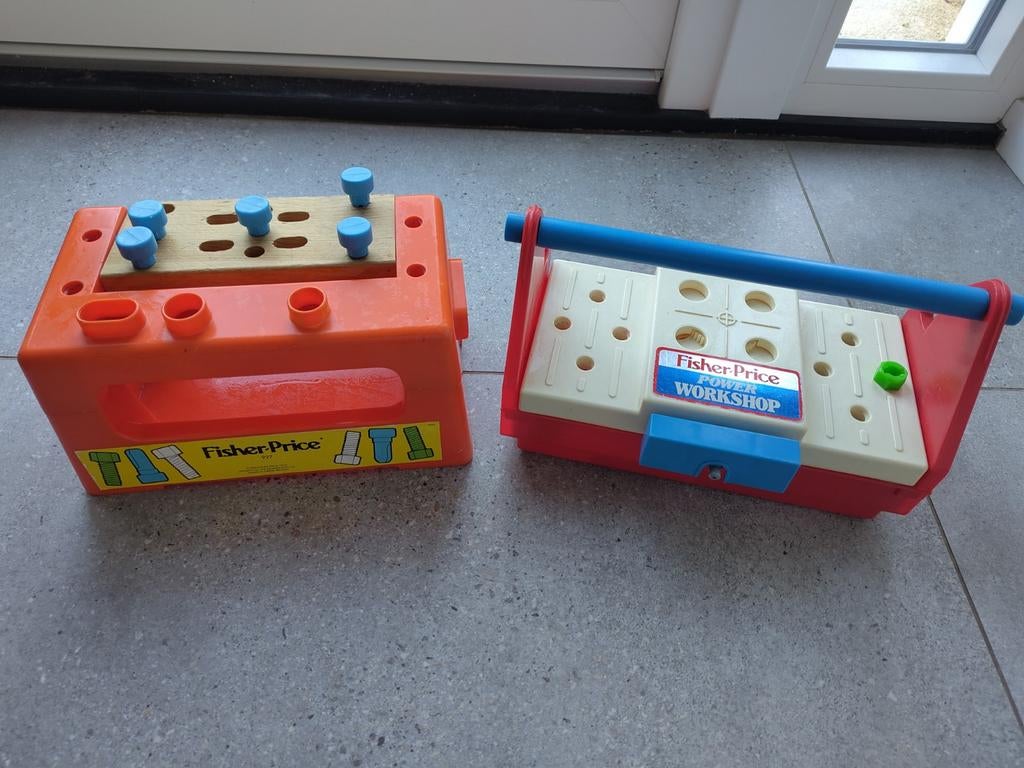 Fisher-Price gereedschapskist en werkbank, Ophalen of Verzenden, Gebruikt, Speelset