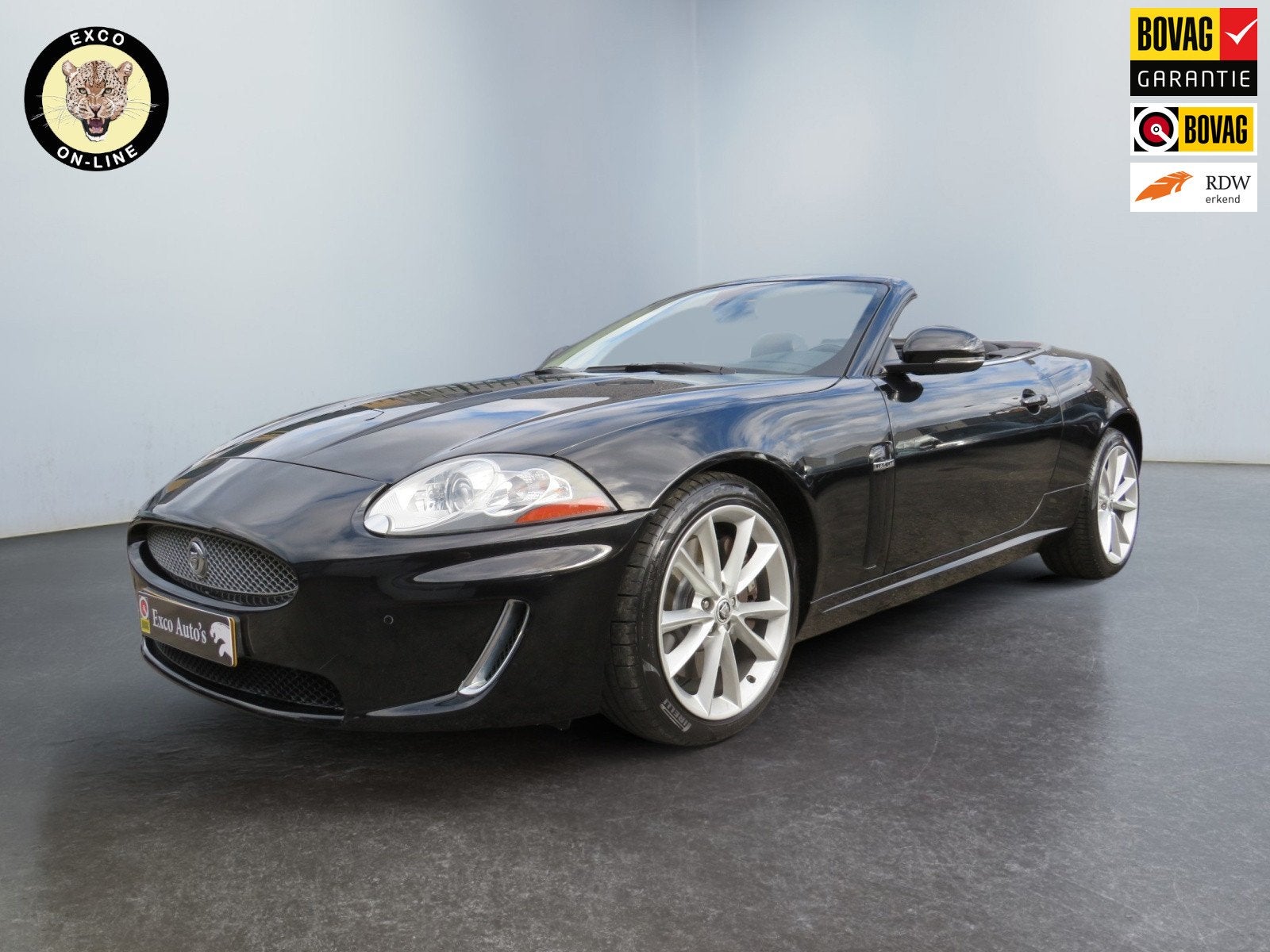 Jaguar XK 5.0 V8 Convertible, Auto's, Achterwielaandrijving, Cabriolet, Zwart, Leder