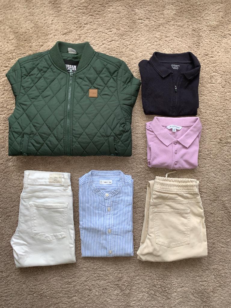 Partij Mango broek, jas, overhemd poloshirts146/152, Verzenden, Mango, Zo goed als nieuw, Setje