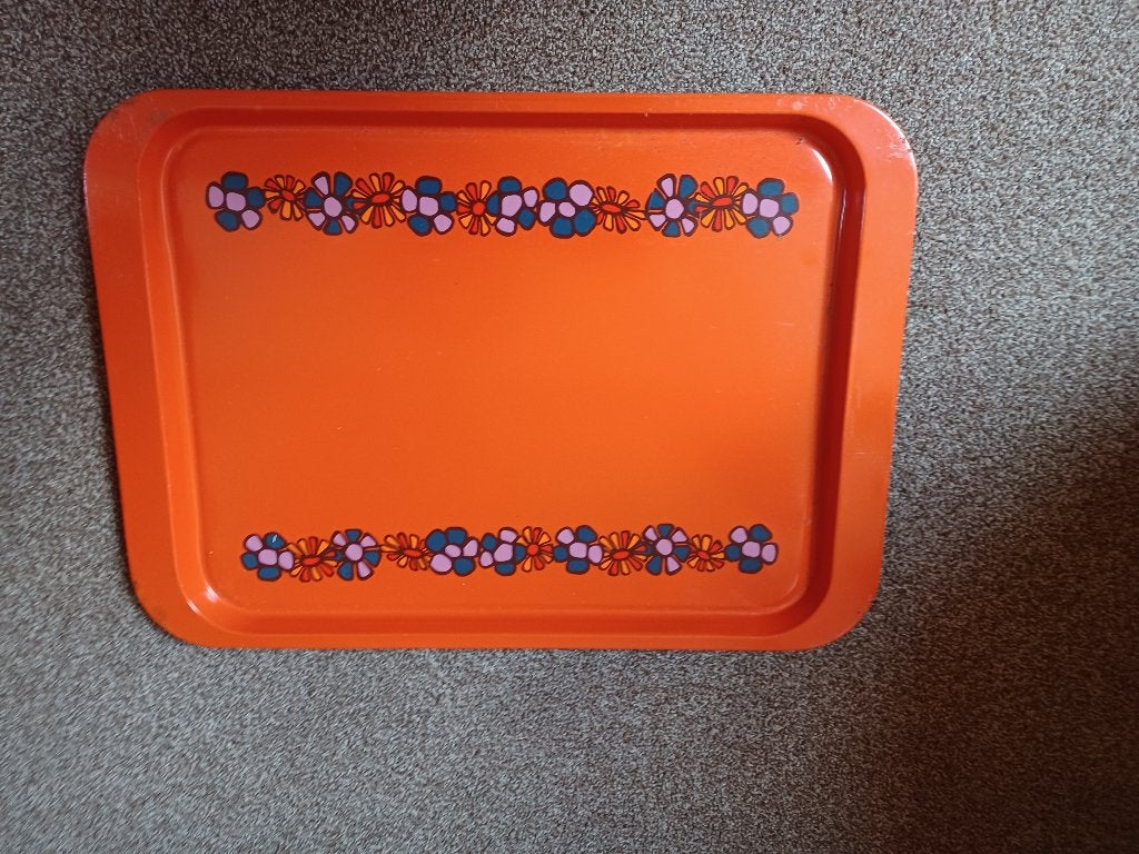oranje dienblad retro, Ophalen