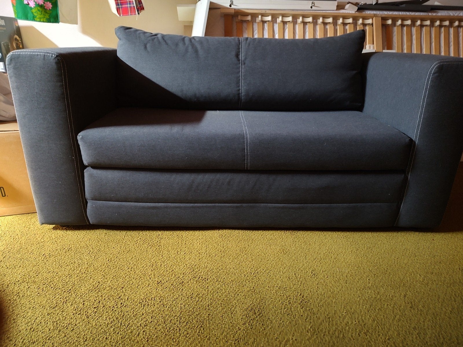 IKEA ASKEBY slaapbank - Compact en praktisch, Gebruikt, Tweepersoons, Grijs, 140 cm