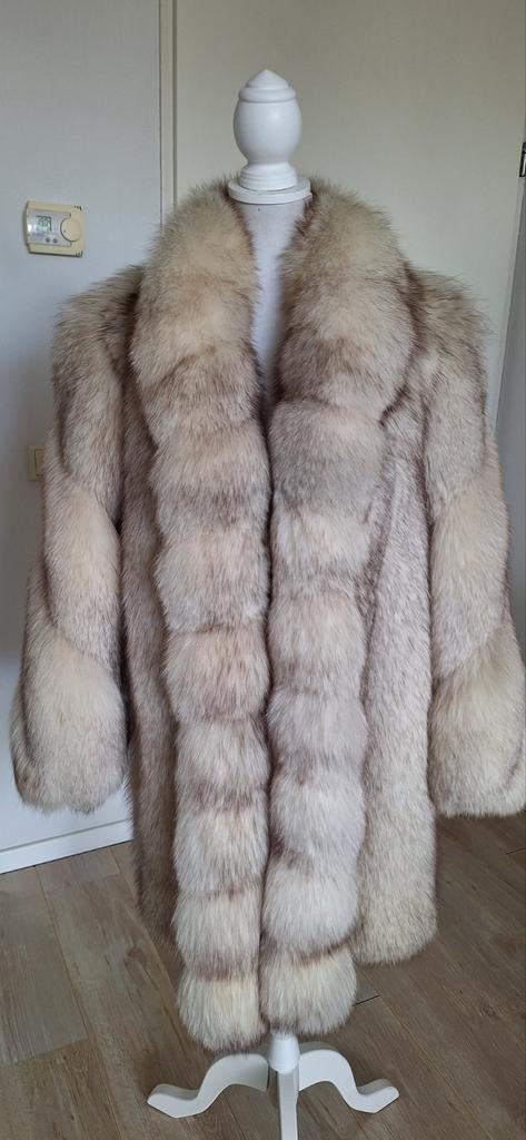 blauwvos bontjas maat L., Kleding | Dames, Jassen | Winter, Ophalen of Verzenden, Gedragen, Maat 42/44 (L), Overige kleuren