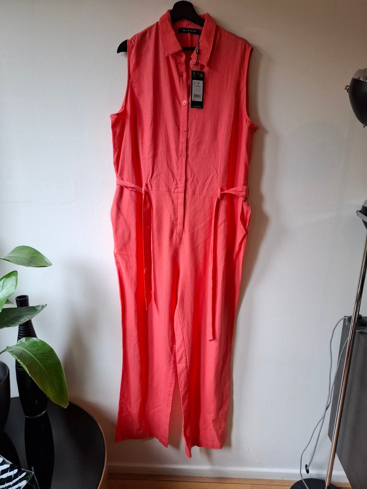 Micha oranje linnen jumpsuit maat: 46, Kleding | Dames, Maat 46/48 (XL) of groter, Nieuw, Oranje, Ophalen of Verzenden
